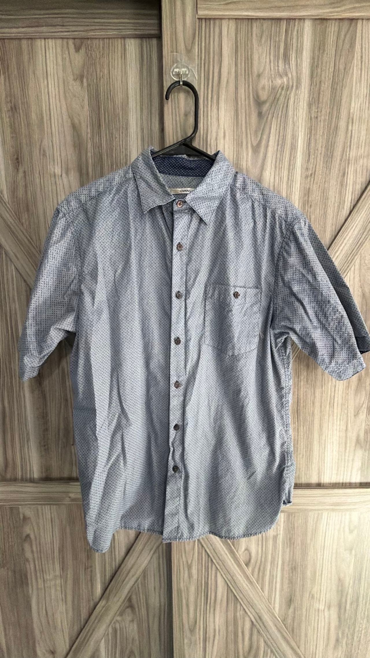 Medium blue Campia Moda Geometric Print Button Down Shirt Mens