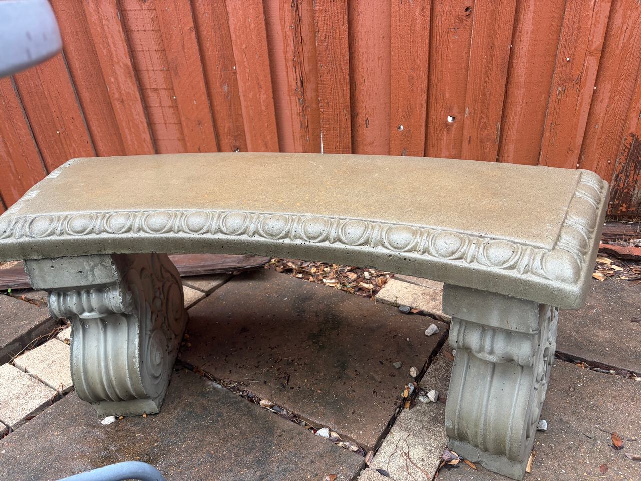 Curved Concrete Garden Bench