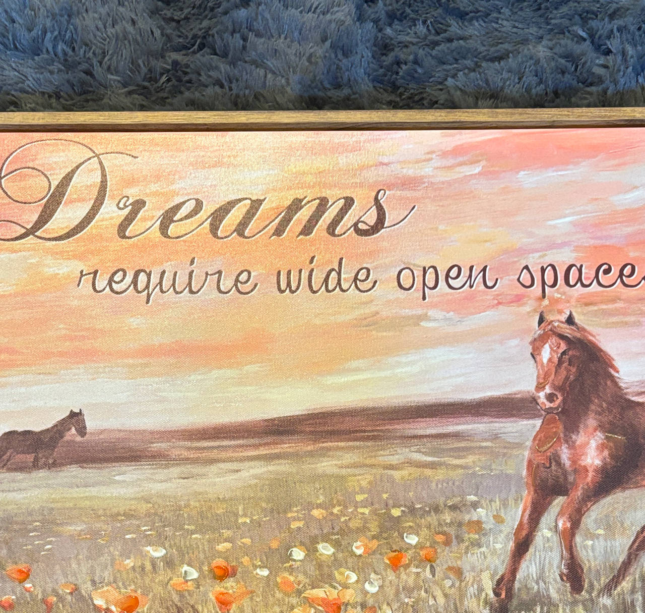 Dreams Require Wide Open Spaces Horse Canvas Wall Art