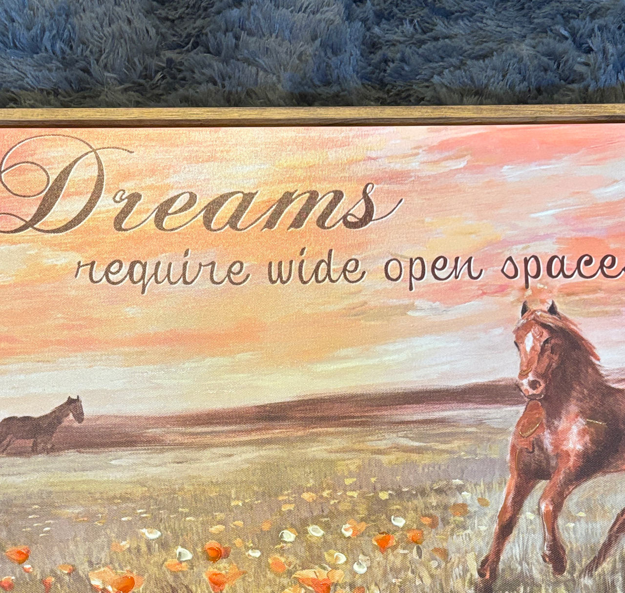 Dreams Require Wide Open Spaces Horse Canvas Wall Art