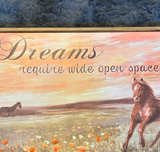 Dreams Require Wide Open Spaces Horse Canvas Wall Art - Image 1