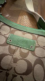 Coach Crossbody Bag with Green Trim - Image 2