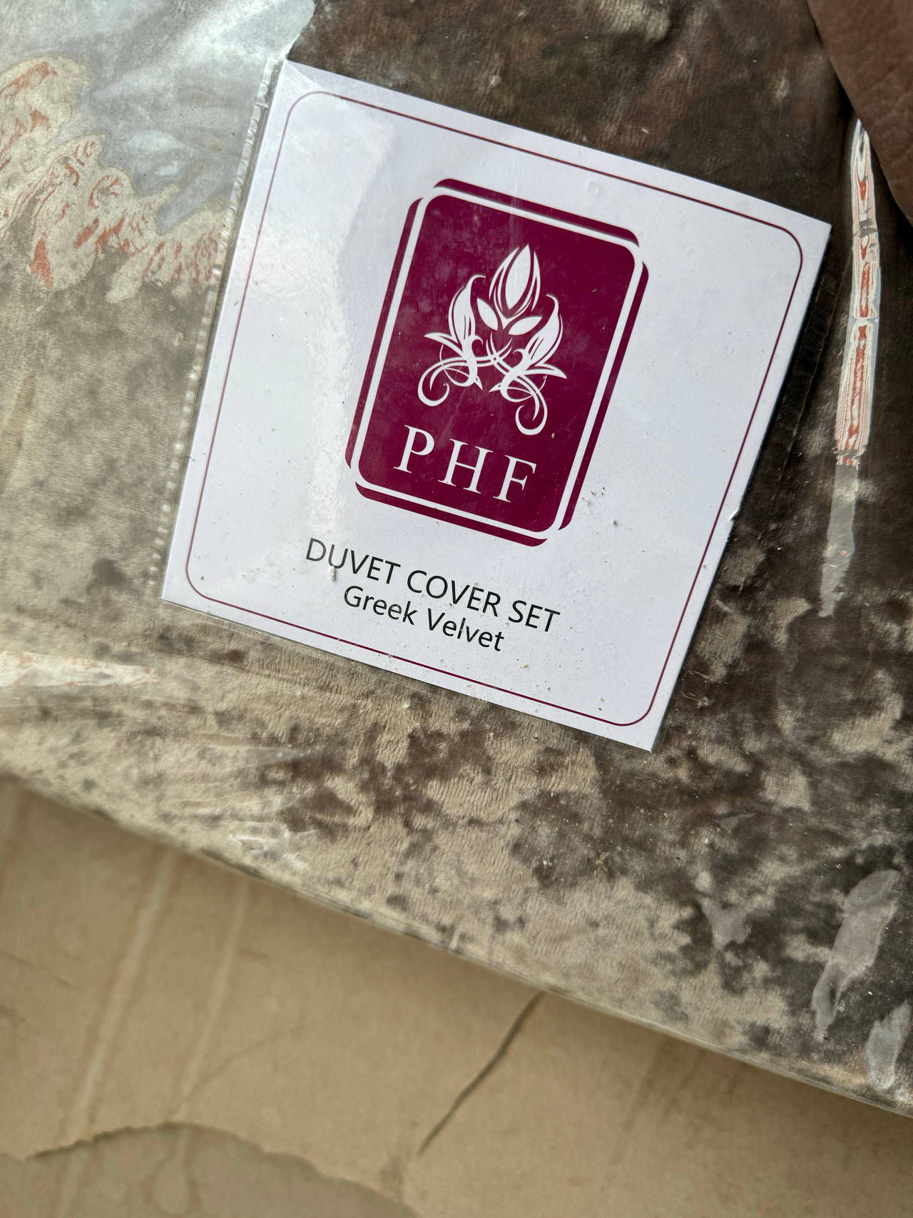 PHF Duvet Cover Set Greek Velvet