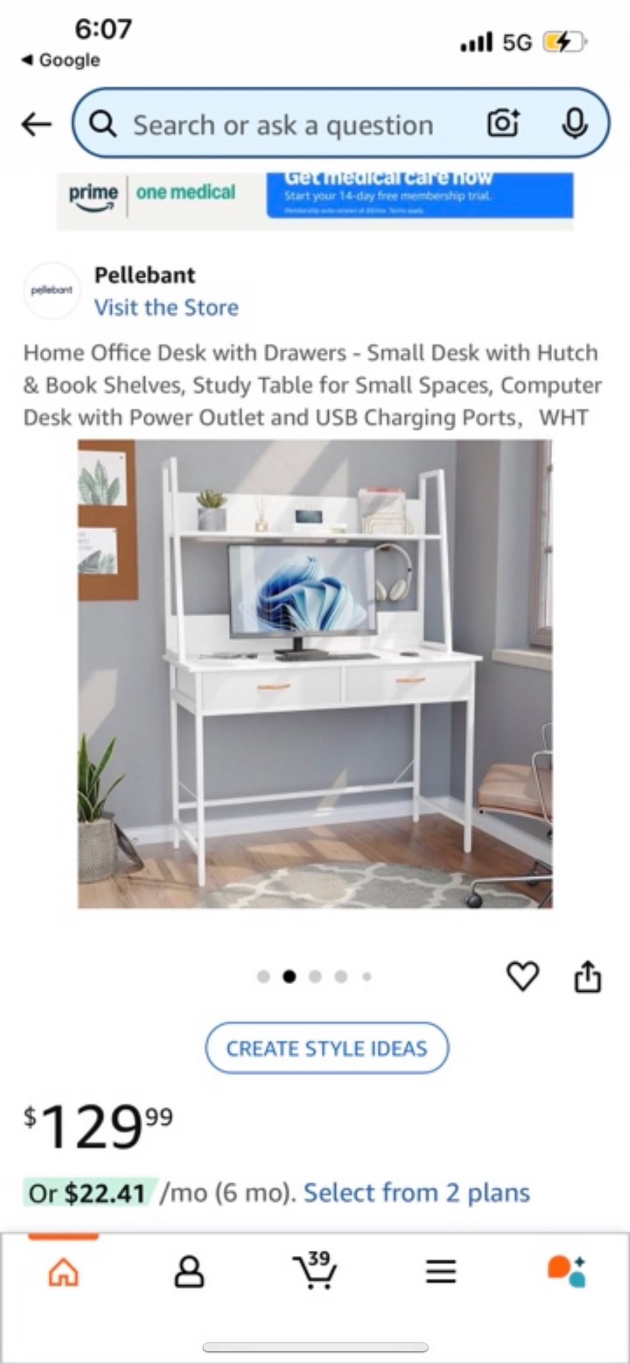 Home Office Desk with Drawers