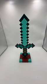 Minecraft Diamond Sword Light with Display Stand - Image 2