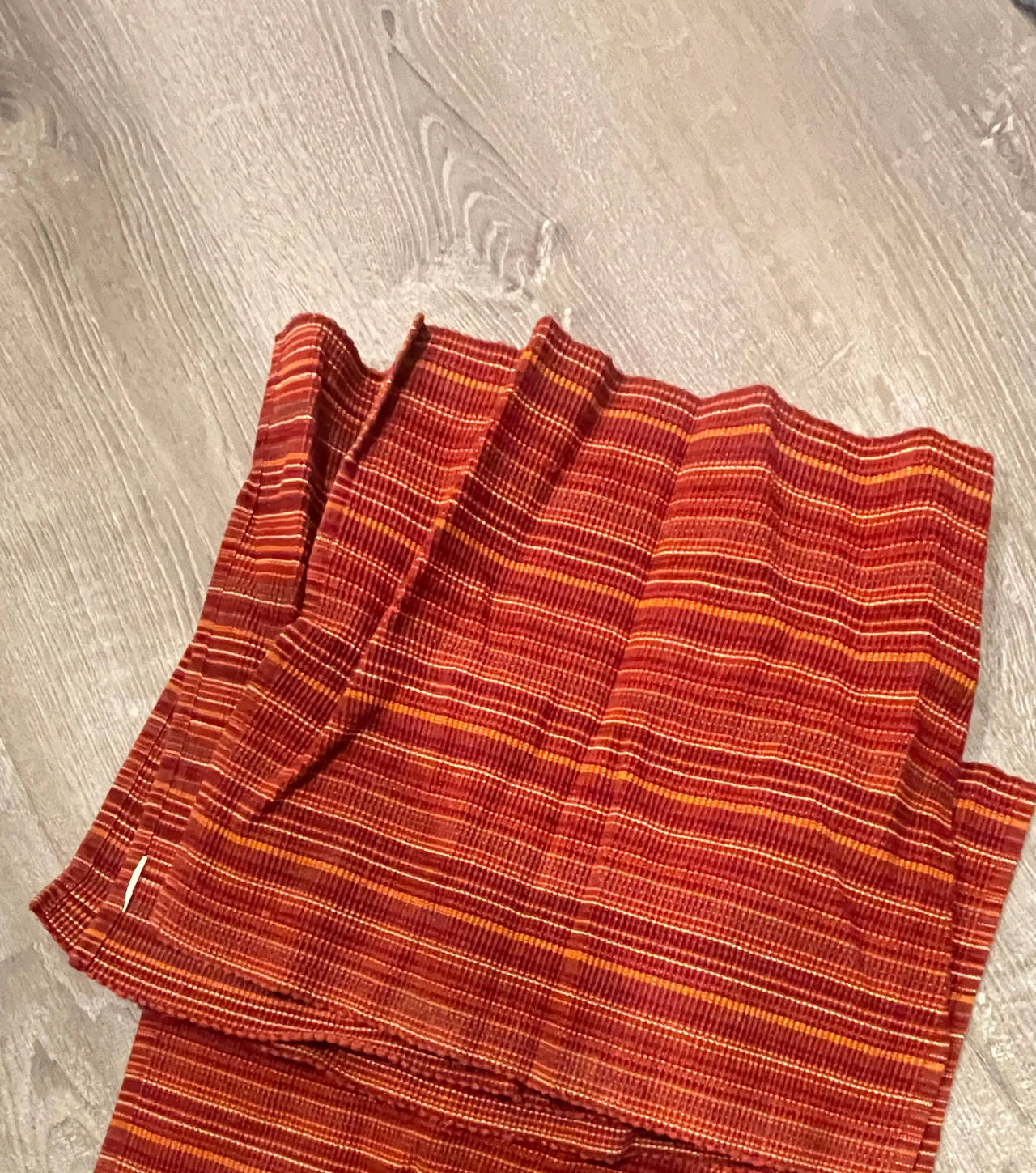 Red Striped Woven Placemats - Set of 4