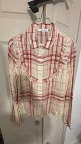 FRAME Ruffle Plaid Button Down Shirt - Image 2
