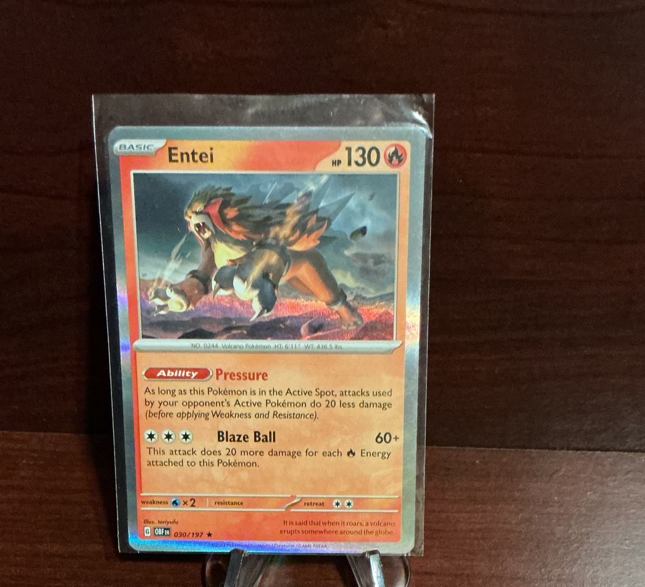Entei - 030/197 - Rare Holo - Scarlet & Violet: Obsidian Flames
