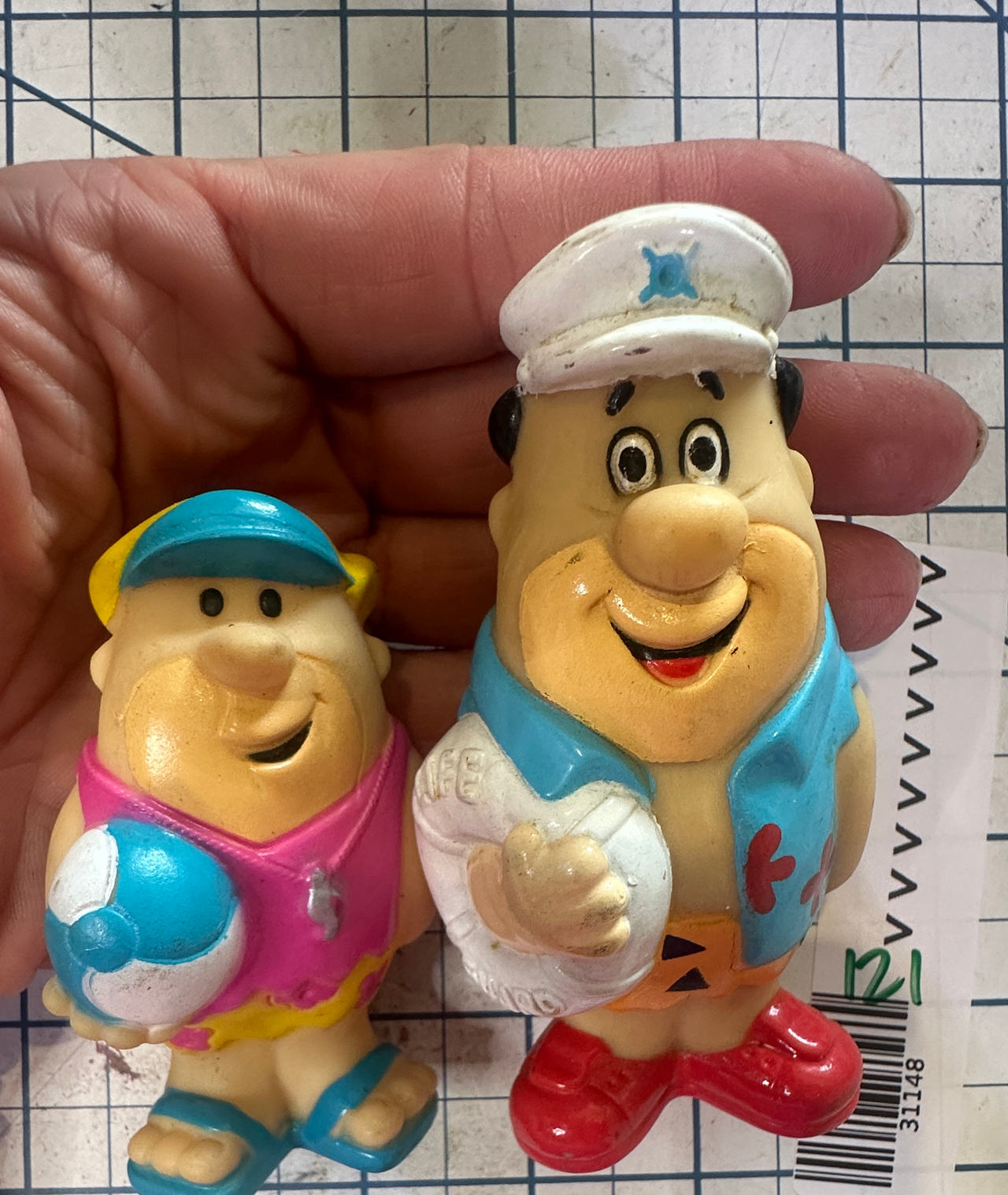 Hanna Barbera FLINTSTONES beach themed Fred Barney Rubble vtg 1990s