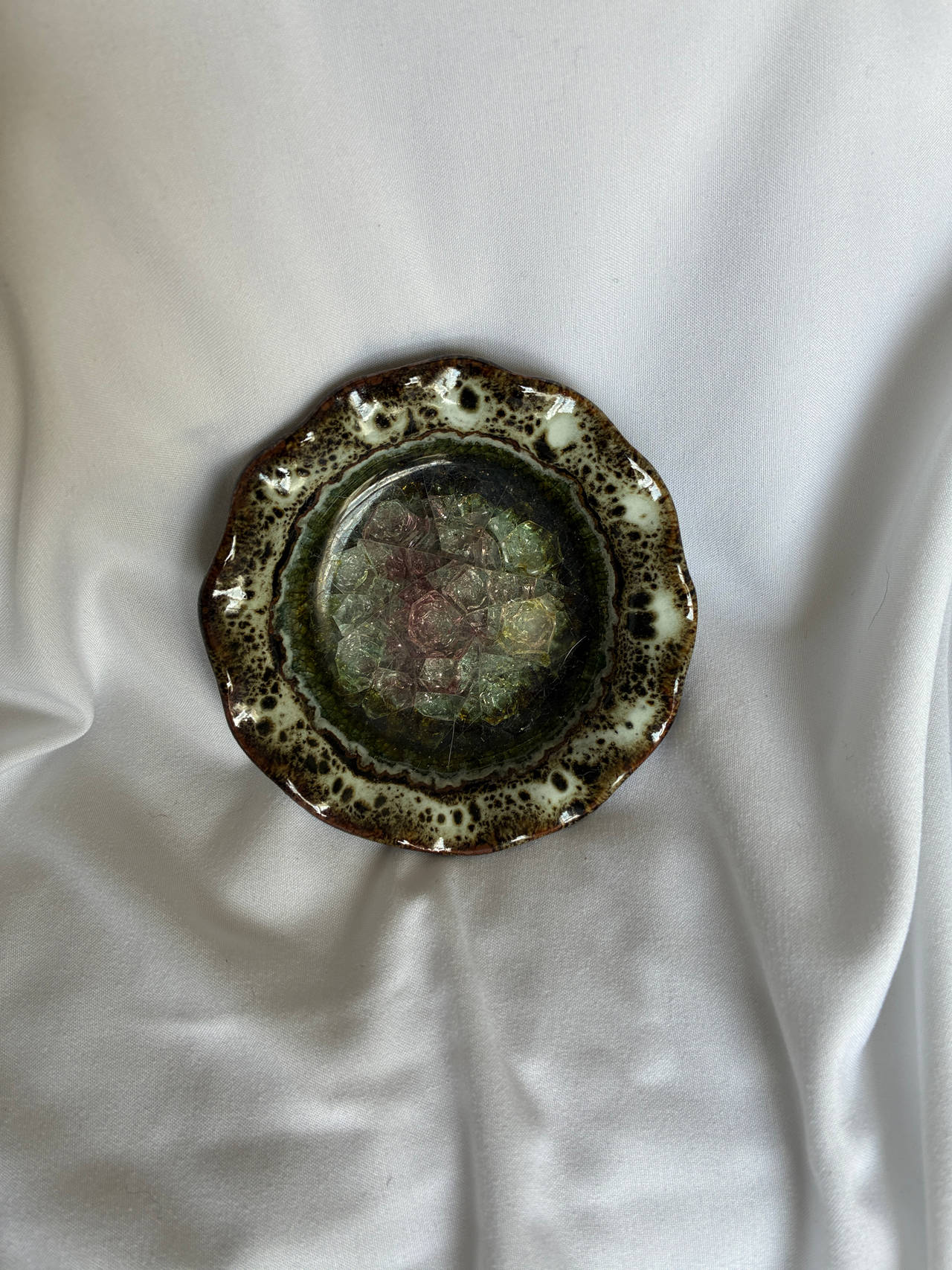 Vintage Glazed Ceramic Ashtray