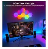 8-Pack Hexagonal RGB Panel Wall Lights – Hexagonal LED Room Decor Lights, Smart - Image 3