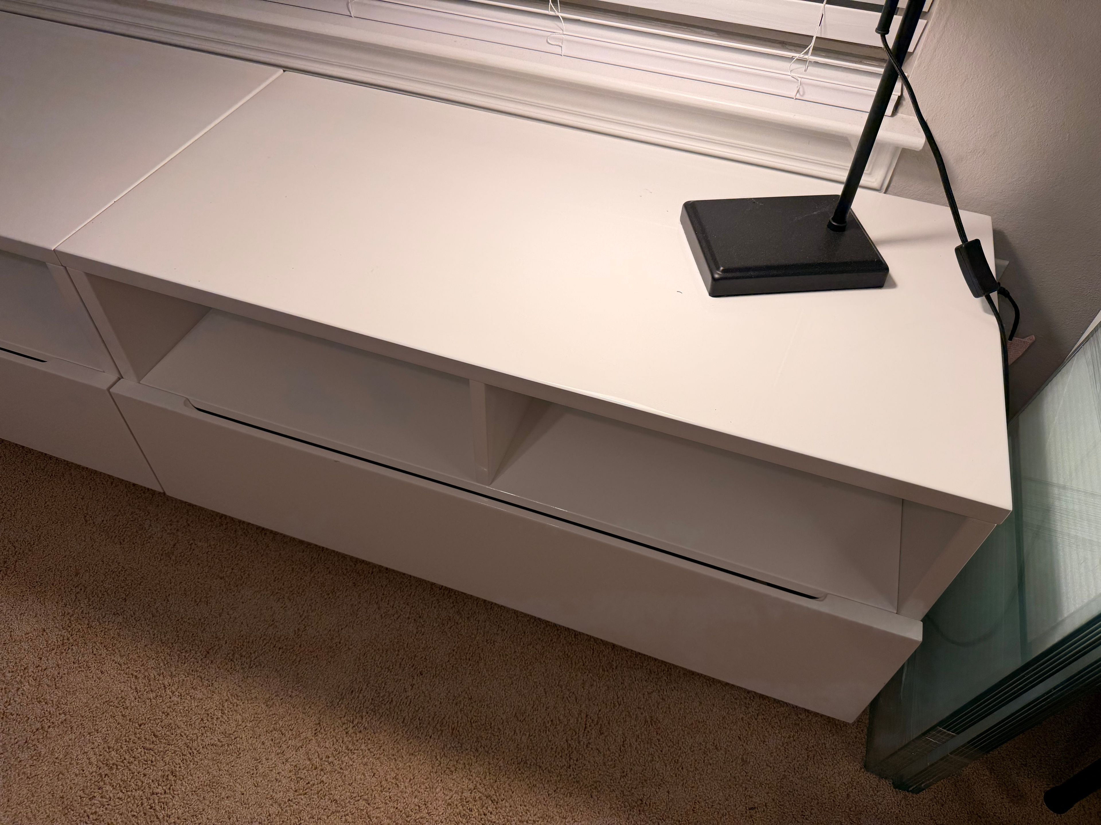 CB2 Chill High Gloss White Media Console - Image 2