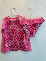 Cat & Jack Girls' Mermaid Scale Rash Guard Swimsuit Set Size 6/7 - Image 1