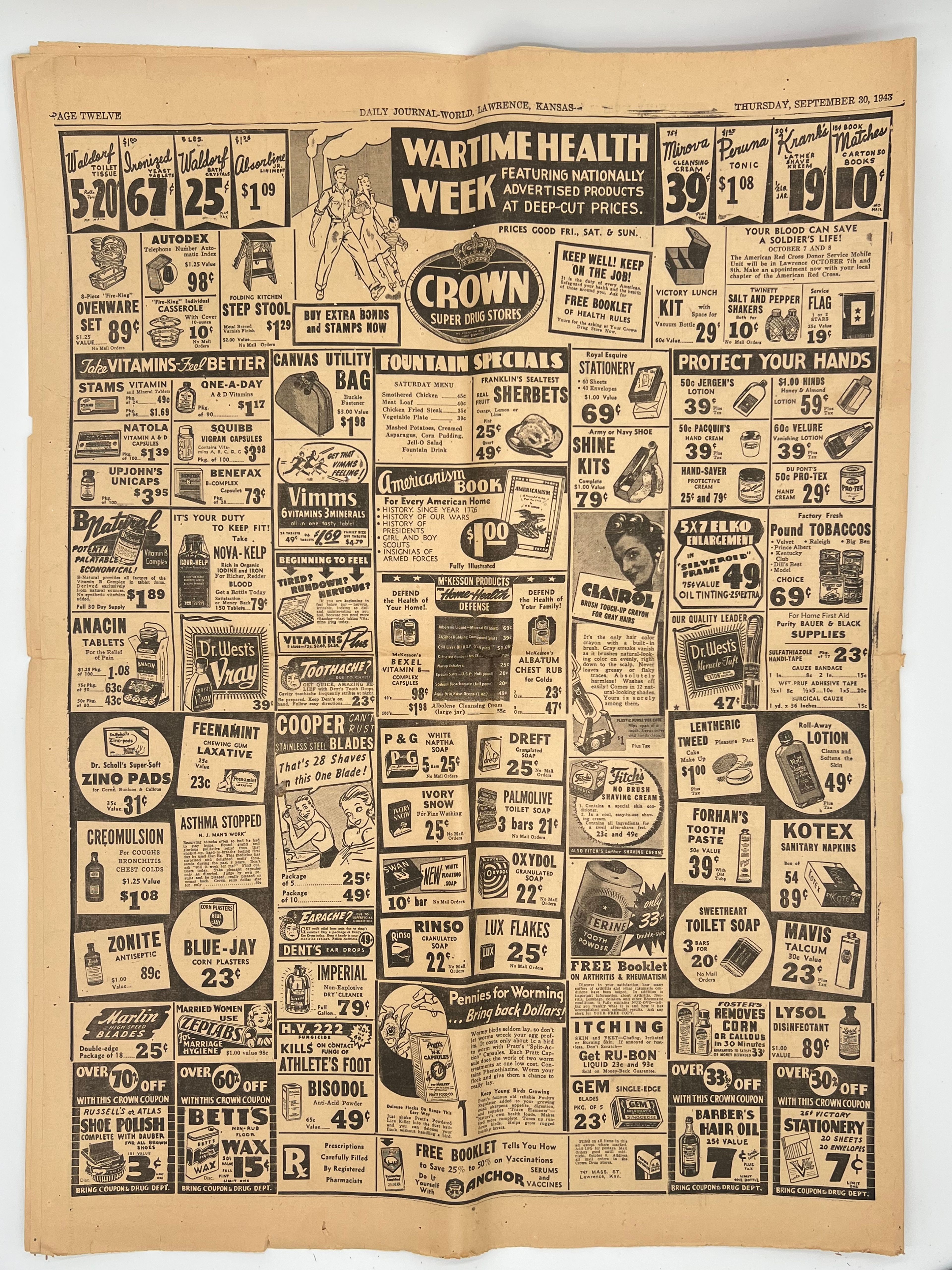 Lawrence Daily Journal-World newspaper from 1943 - Image 2