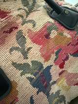 Vintage Floral Needlepoint Carryall by Munro handbag - Image 3