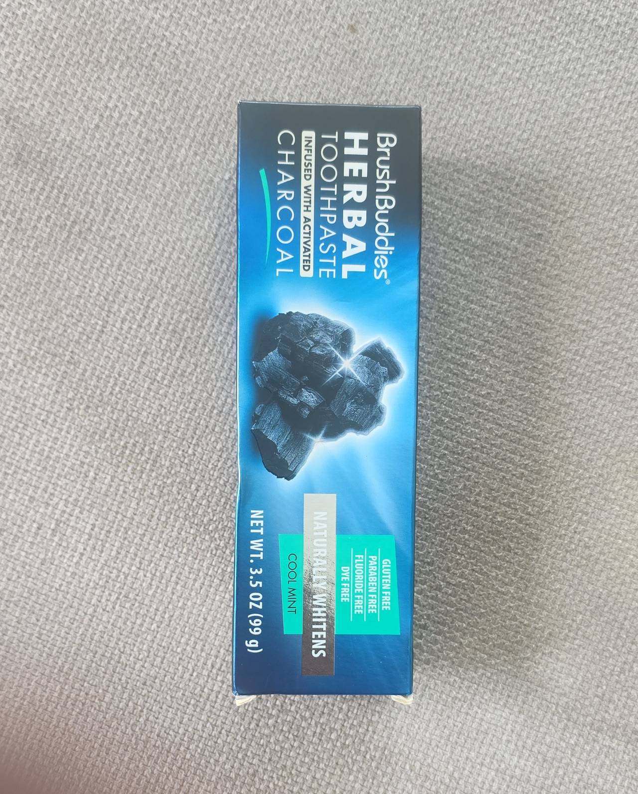 BrushBuddies Herbal Toothpaste with Activated Charcoal, Cool Mint, 3.5 oz