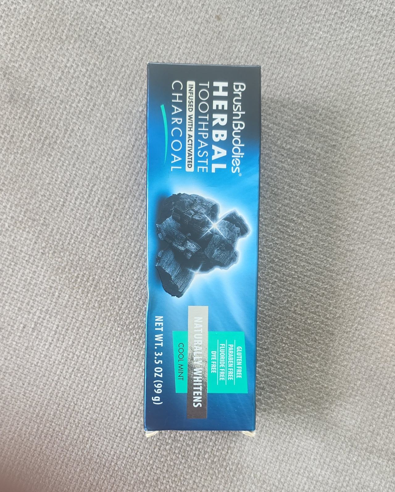 BrushBuddies Herbal Toothpaste with Activated Charcoal, Cool Mint, 3.5 oz