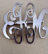 Vintage Silver Monogram Brooch EHM - Image 1