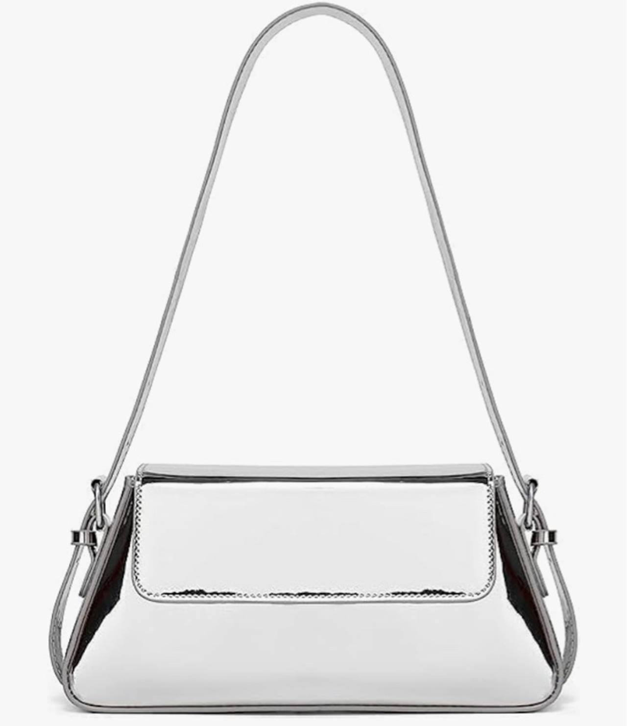 Y2k Silver Hobo Purse Women Sparkly Silver Purse Satchel Metallic Tote Handbag