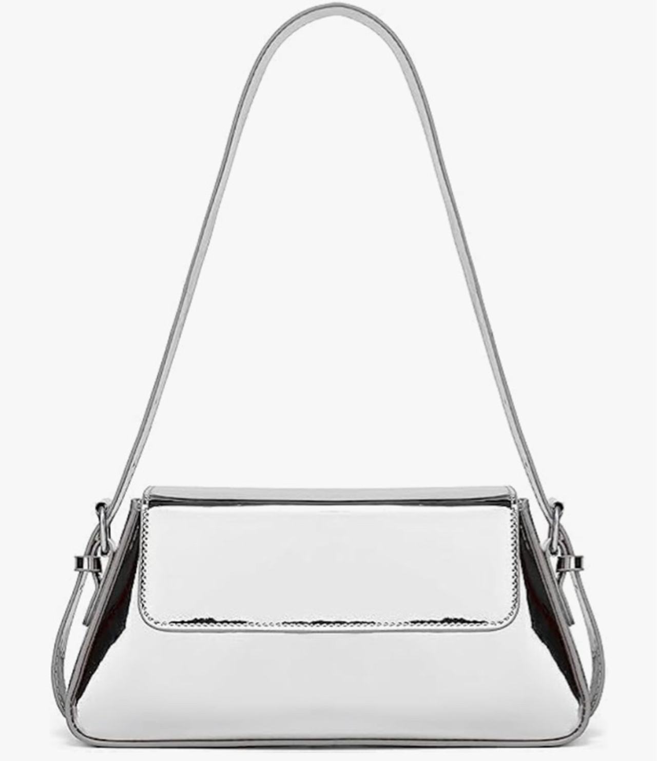 Y2k Silver Hobo Purse Women Sparkly Silver Purse Satchel Metallic Tote Handbag