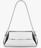 Y2k Silver Hobo Purse Women Sparkly Silver Purse Satchel Metallic Tote Handbag - Image 1