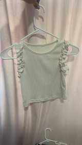 3 piece- Cat & Jack Toddler Girl Star Denim jeans w/ 2 Ruffle Tops. - Image 4
