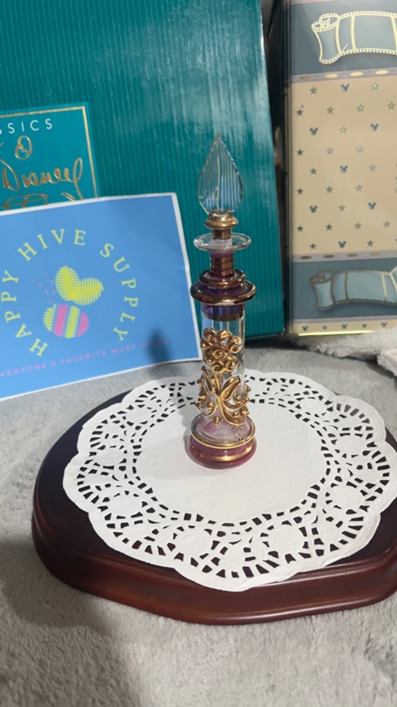 Vintage Egyptian Hand Blown Glass Perfume Bottle