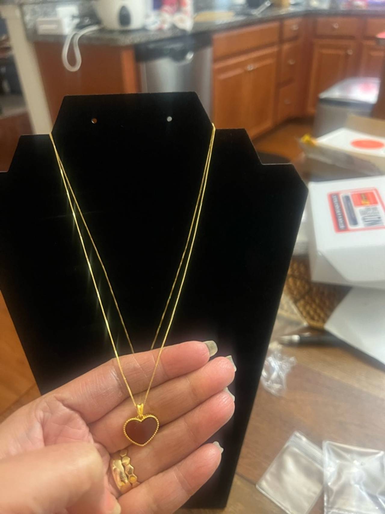 18k gold heart necklace 