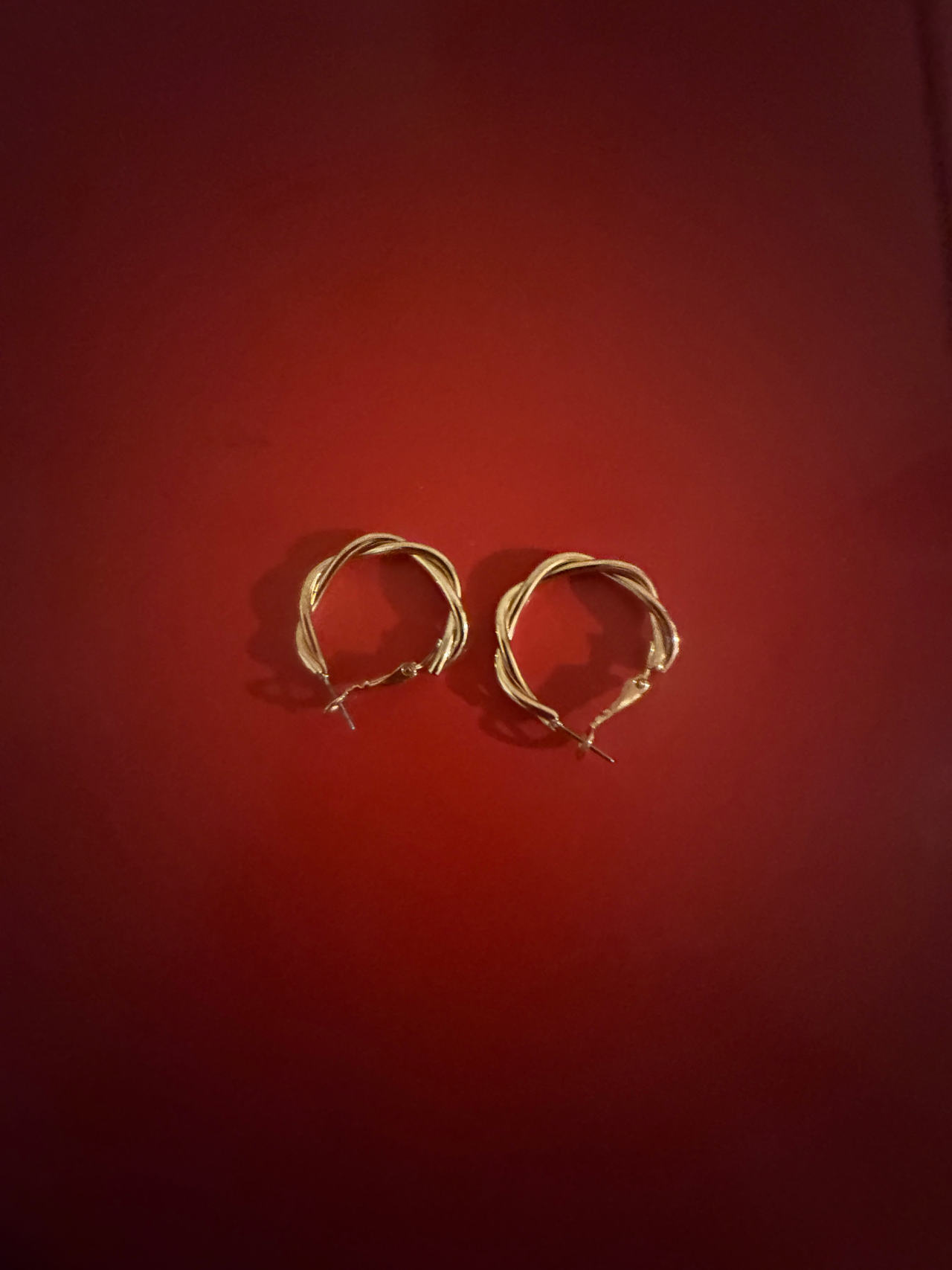 Gold Twisted Hoop Earrings