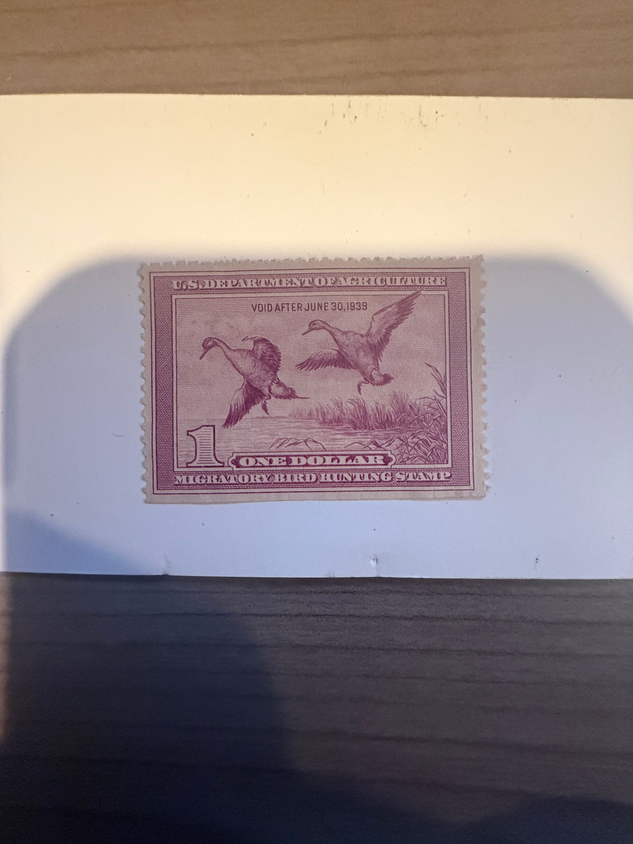 1938 $1 Migratory Bird Hunting Stamp (RW5) VF Hinged