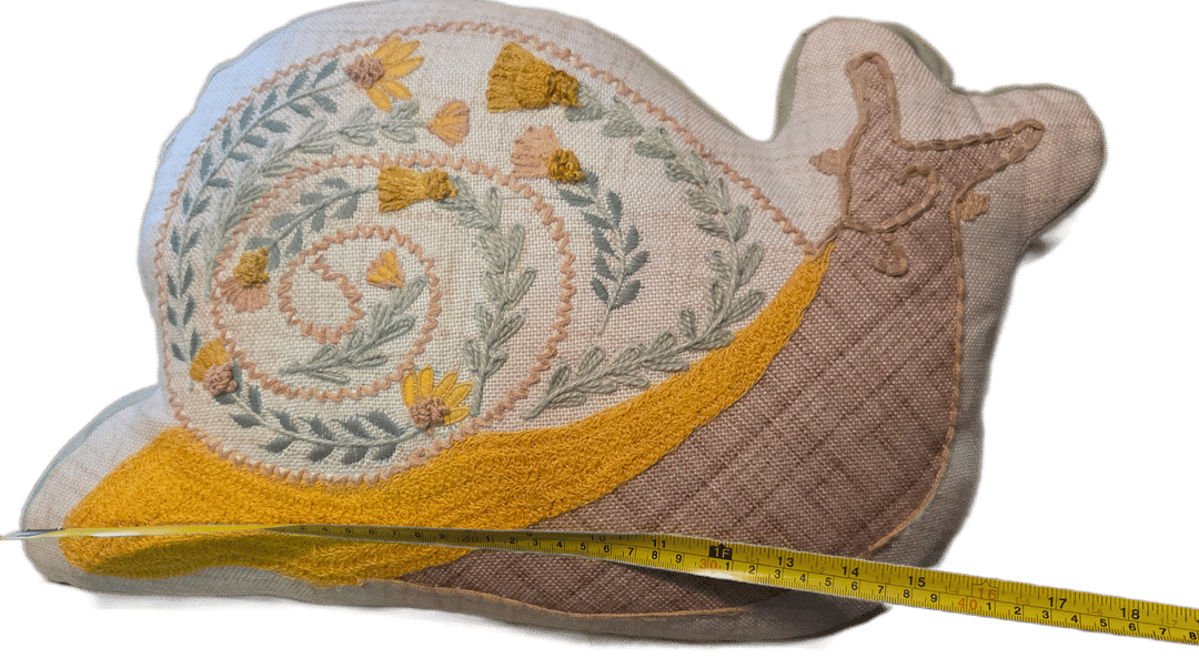 Embroidered Snail Shaped Throw Pillow