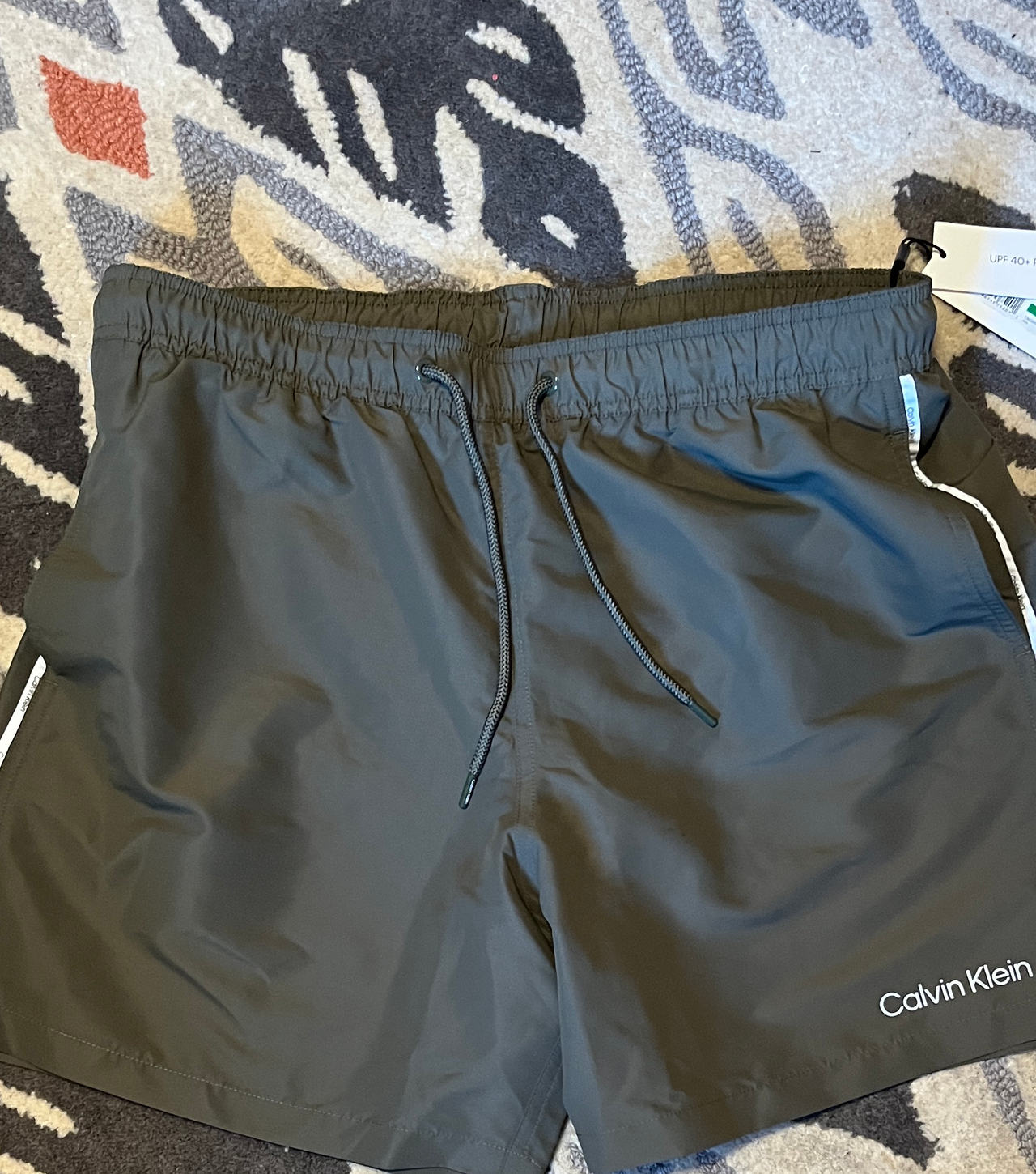 Calvin Klein Men's Swim Trunks with Side Stripe new with tags L