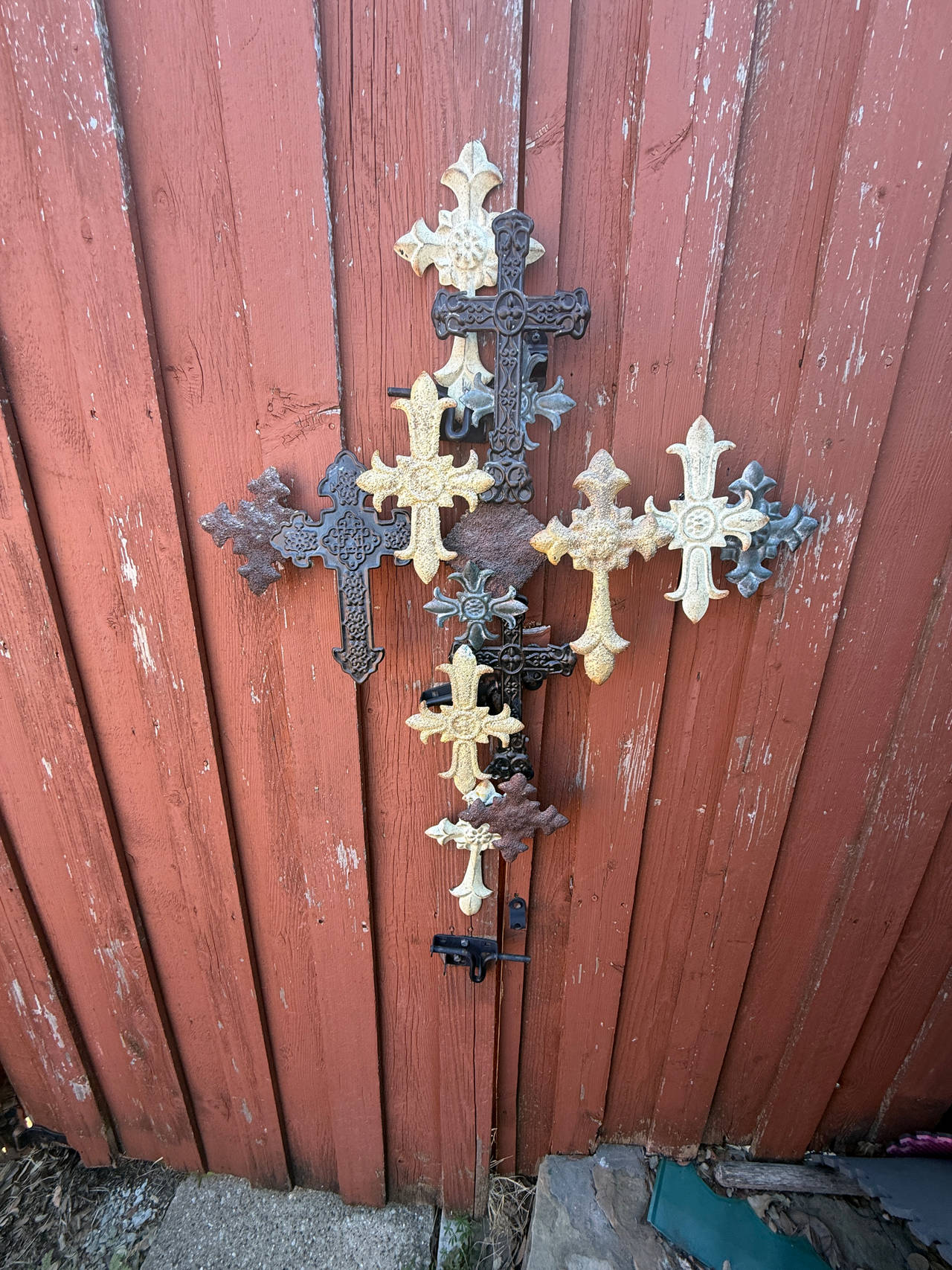 Cast Iron Multi-Cross Wall Decor Collage