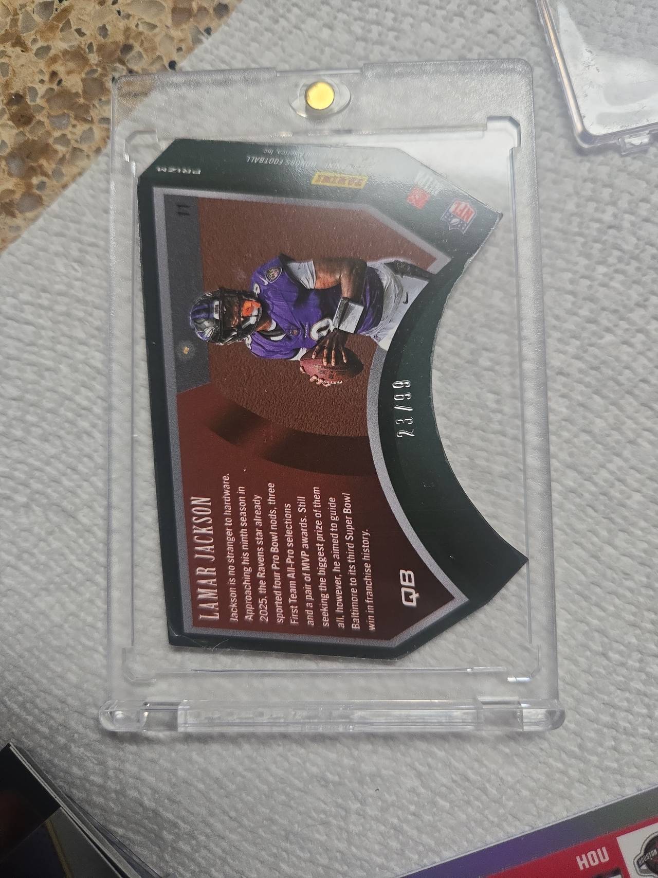 2025 Panini Playoff honors Lamar Jackson  Prizm 23/99  Card #11