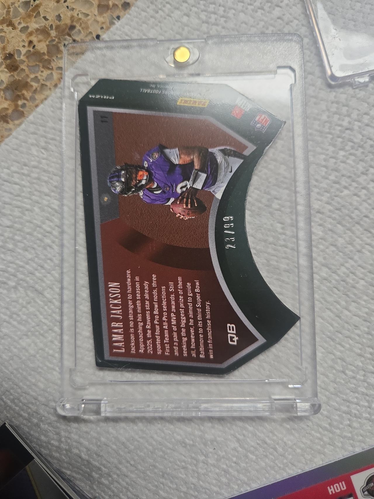 2025 Panini Playoff honors Lamar Jackson  Prizm 23/99  Card #11