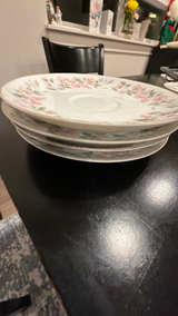 Noritake 5415 Tea Cup and Saucer – Peach Flowers Green & Gray Leaves - Image 2