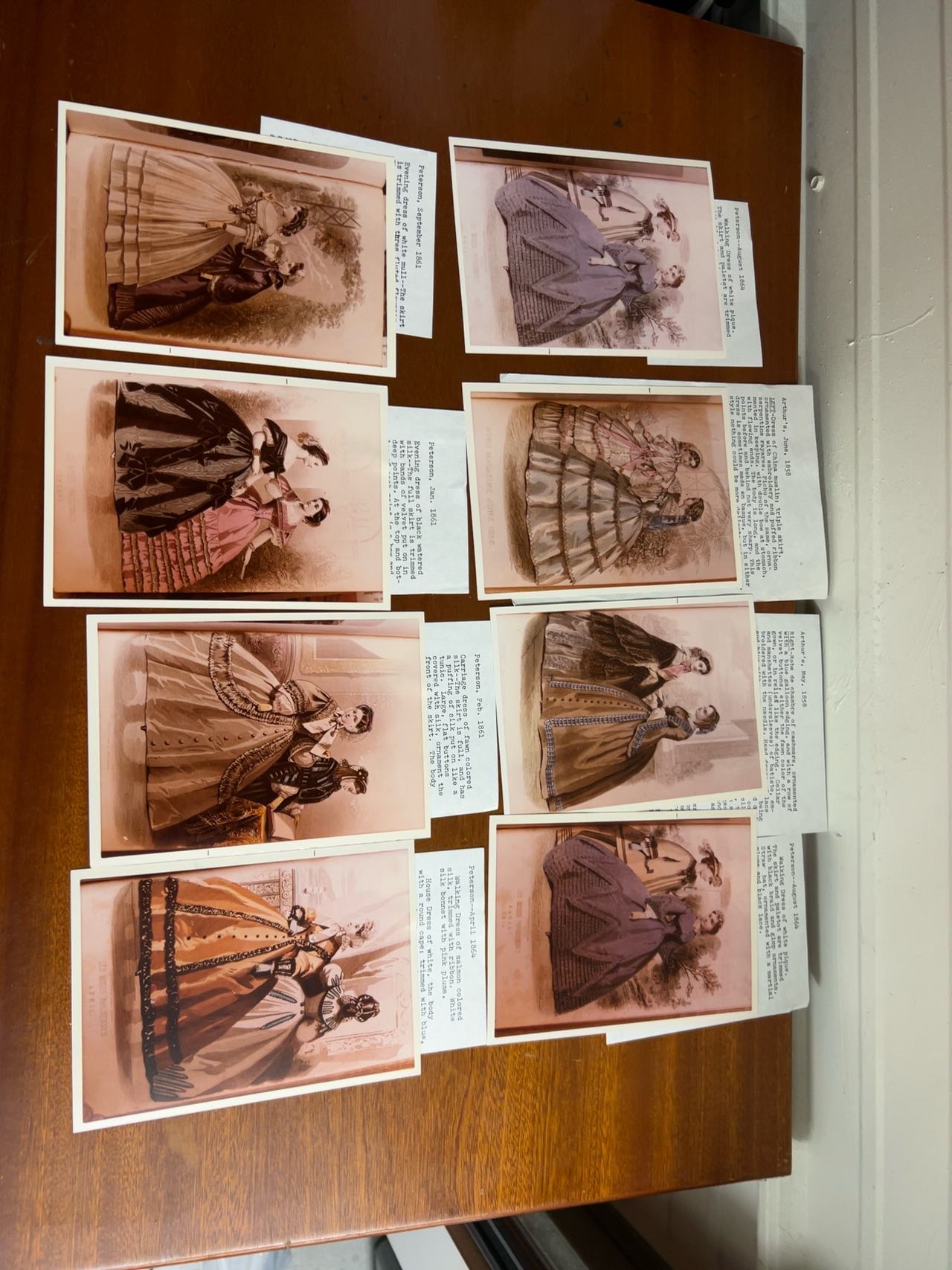 Godey's Antique Fashion Print 7pcs