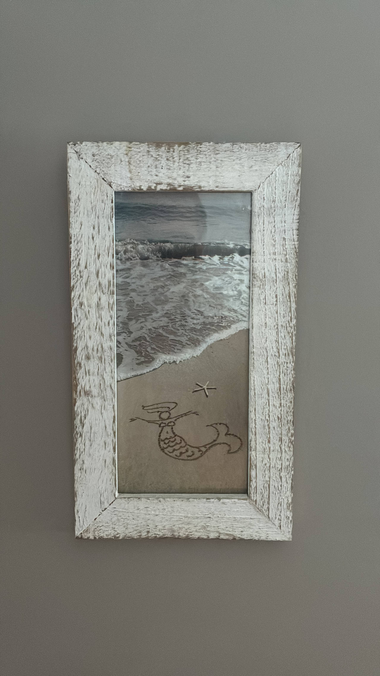 Mermaid Sand Drawing Framed Wall Art