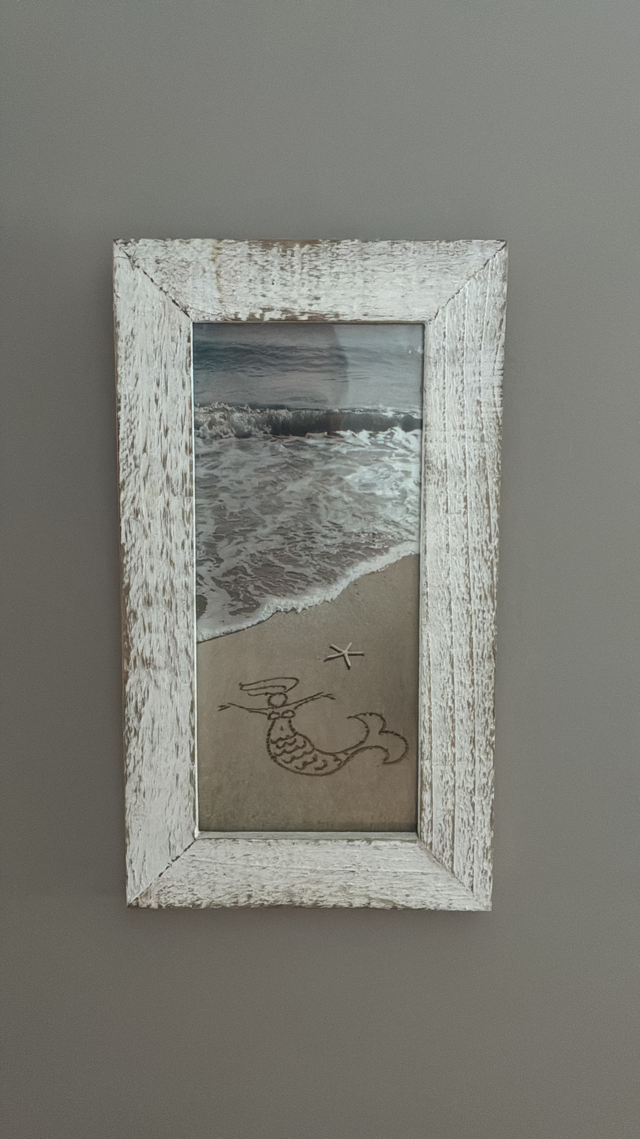 Mermaid Sand Drawing Framed Wall Art
