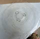 Vintage Etched Wheat Glass Footed Cake Plate - Image 1