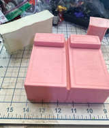 Marx vintage dollhouse master bedroom furniture, pink and white 168^ - Image 1