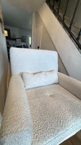 Nursery Works Sleepytime Rocker Ivory Boucle with Wood Legs - Image 2