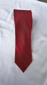Tommy Hilfiger Red Dotted Silk Tie - Image 2
