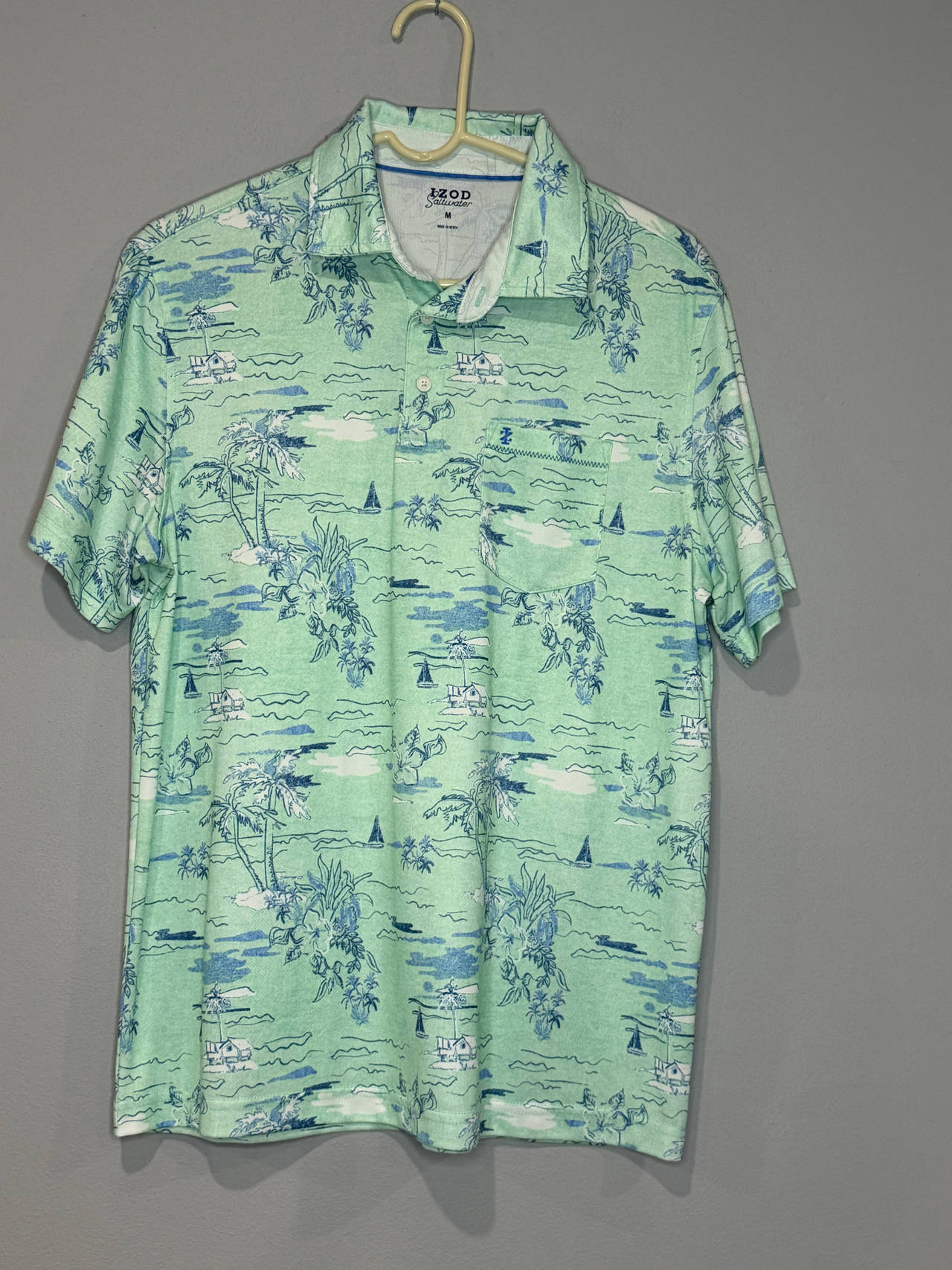 IZOD Saltwater Tropical Print Polo Shirt