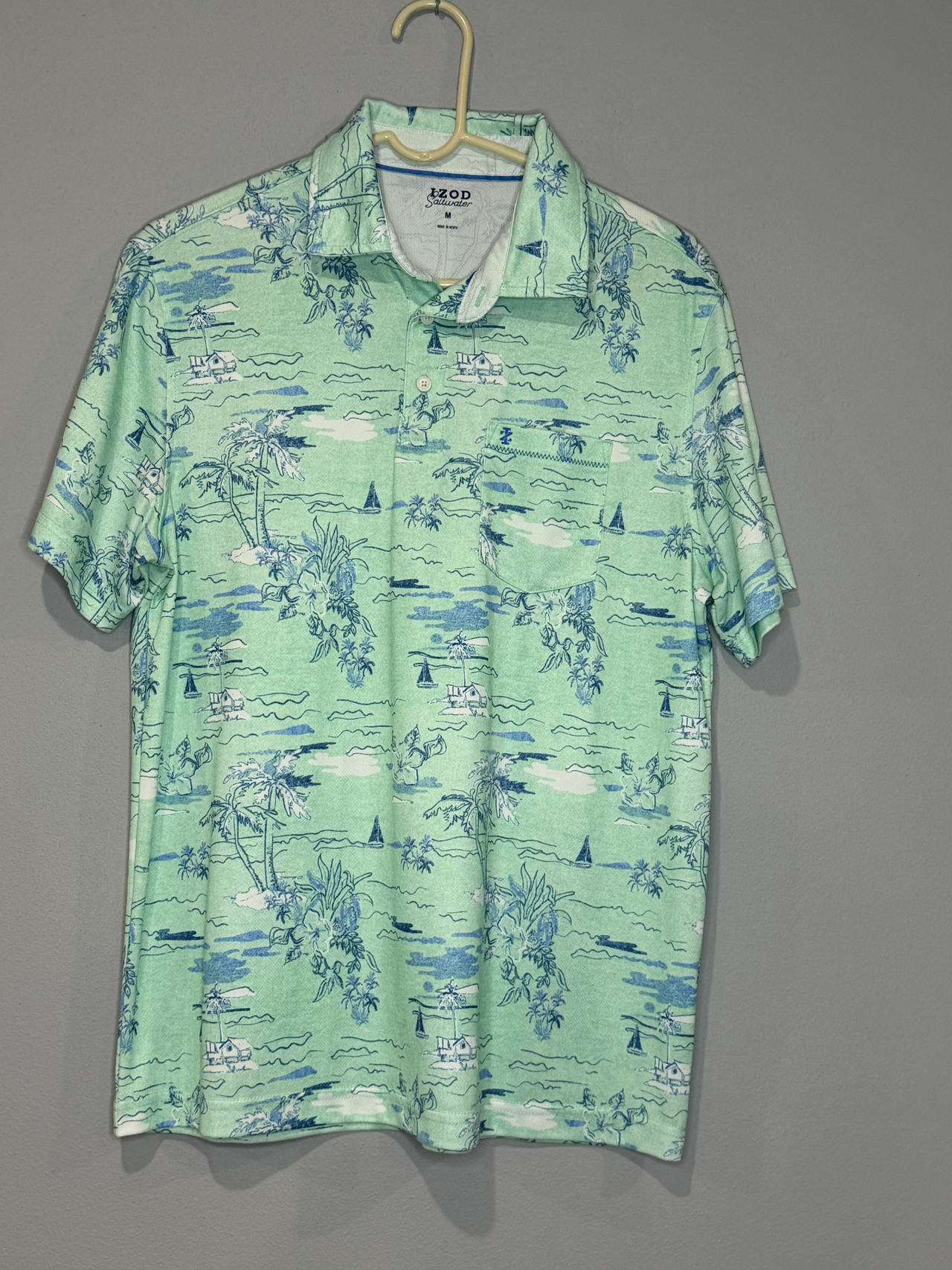 IZOD Saltwater Tropical Print Polo Shirt