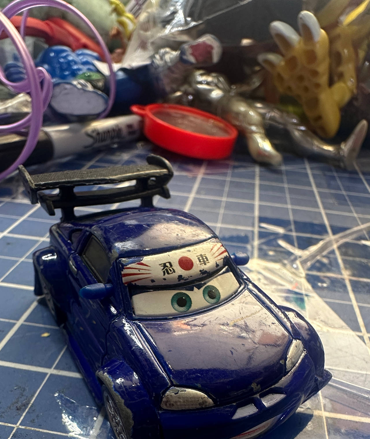 Mattel Disney Pixar Cars TOKYO RACE DRIFTER blue  Die-Cast Car. 136