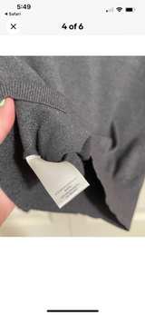 Ann Taylor Women's Gray Ribbed Button Cuff Round Neck Long Sleeve Sweater  - Image 4