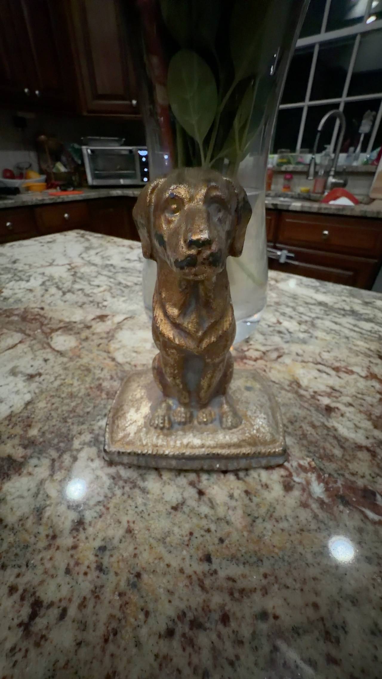 Dog Sculpture Bronze Vintage Metal Doggy Puppy Heavy Metal Nice Desk Antique 