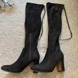 Over-the-Knee Suede Block Heel Boots - Image 1