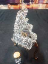 Spun Glass Grand Piano with Gold Accents and Stool - Image 3